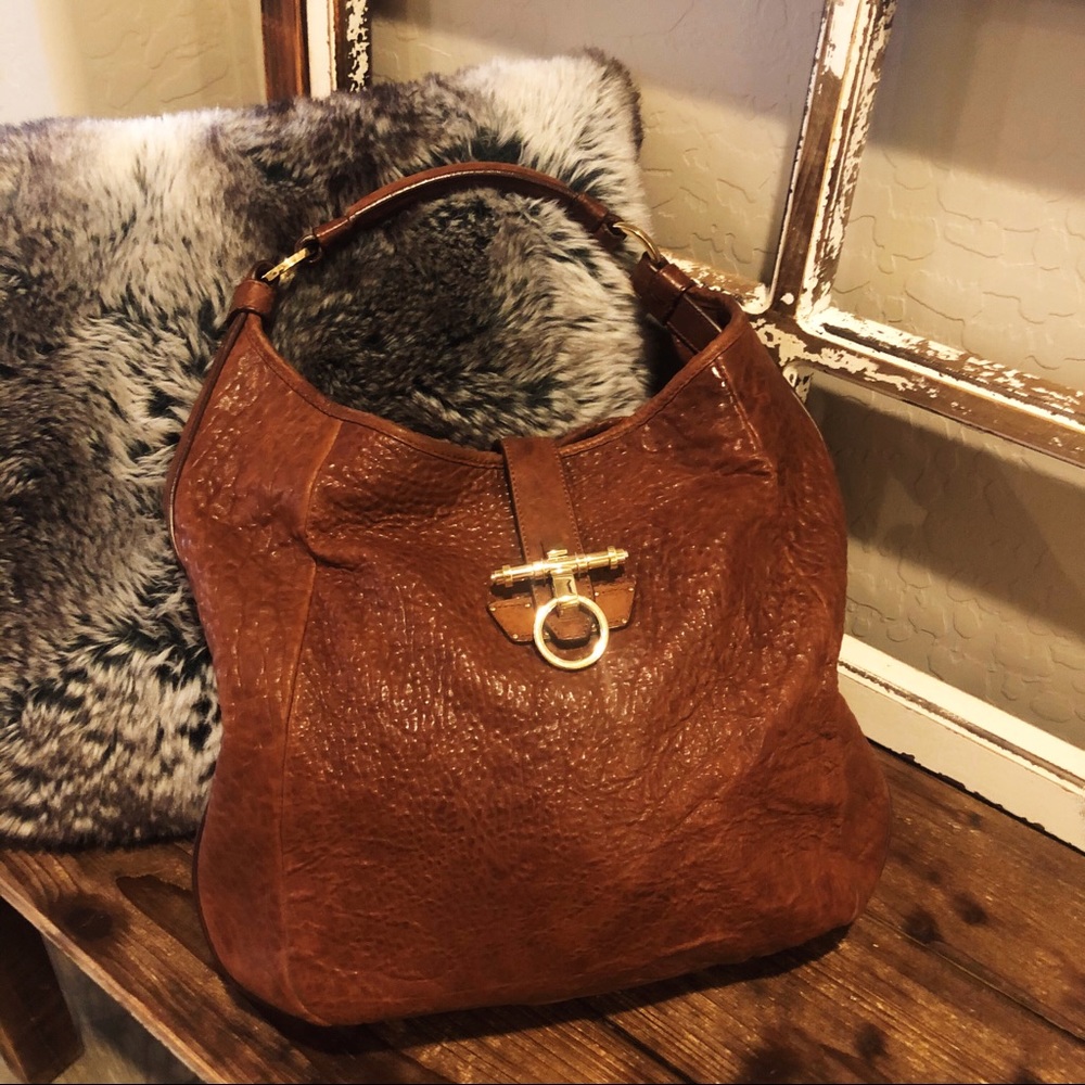 SOLD Givenchy Brown Obsedia Hobo Lamb Bag - Picture 1 of 8